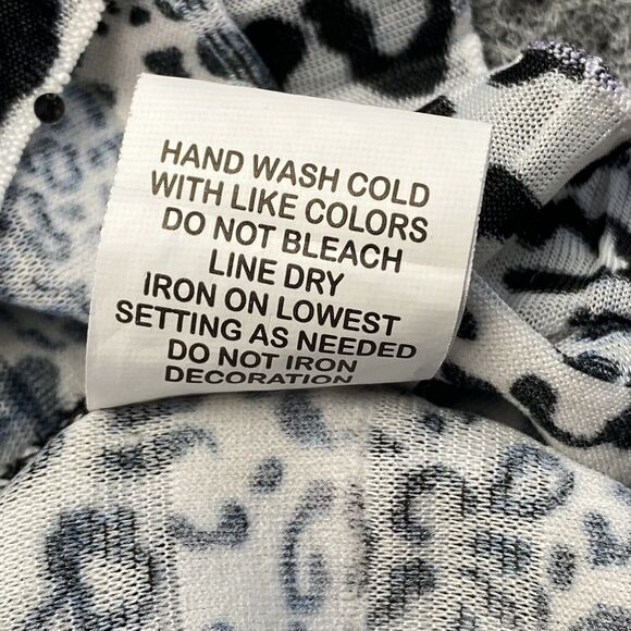 Notations Blouse Womens 1X Plus‎ Size Ruffled Sequin Top Zebre Cheetah Print - Picture 9 of 12